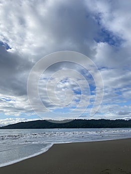The atmosphere of the sky is clear on the beach photo