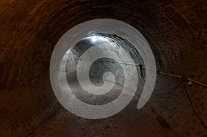 Atmosphere walk way inside open tunnel Built with cement concrete