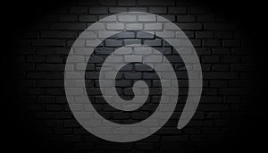Spotlit Black Brick Wall Background