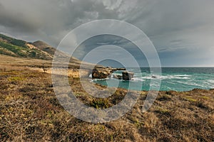 Atmospheric coastal scene. Montana de Oro, California Central Coast