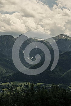 atmospheric and fairytale photo of high mountains