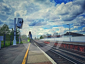 Atmospheric Image Of Train Station Railway Line in London