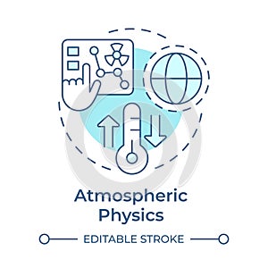 Atmospheric physics soft blue concept icon