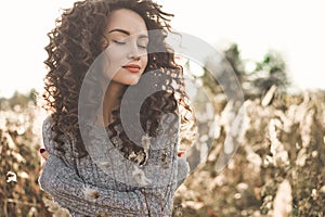 Atmospheric portrait of beautiful young lady