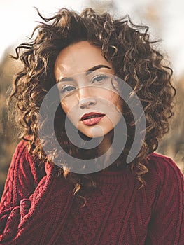 Atmospheric portrait of beautiful young lady