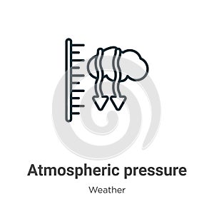 Atmospheric pressure outline vector icon. Thin line black atmospheric pressure icon, flat vector simple element illustration from