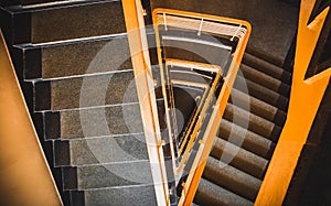 An atmospheric staircase in a pre-war Warsaw tenement house photo