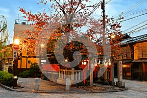 Tatsumi DaimyÃÂjin Shrine at Kyoto`s Gion Shirakawa District