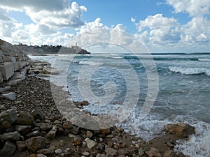 Atmospheric Tel Aviv coastline.