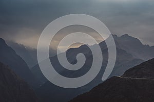 Atmospheric view from the Yungas Road, Bolivia