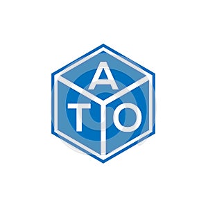 ATO letter logo design on black background. ATO creative initials letter logo concept. ATO letter design