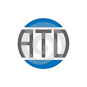 ATO letter logo design on white background. ATO creative initials circle logo concept
