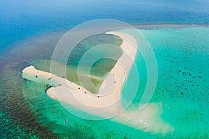 Atoll with an island of white sand