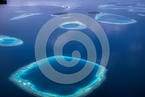 Atolls of the Maldives from above