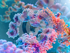 Atom abstrac background, Molecular science background image and atomic model