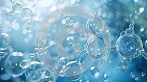 Atom abstrac background, Molecular science background image and atomic model