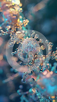 Atom abstrac background, Molecular science background image and atomic model