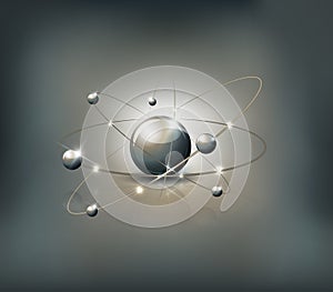 Atom abstract grey background