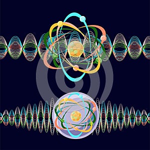 Atom as a particle and wave.