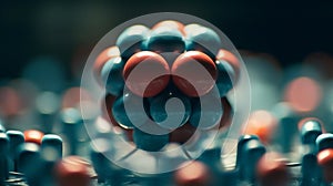 Atom close up background wallpaper for PowerPoint and presentations ai generated