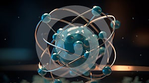 Atom close up background wallpaper for PowerPoint and presentations ai generated