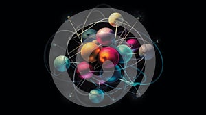 Atom close up background wallpaper for PowerPoint and presentations ai generated