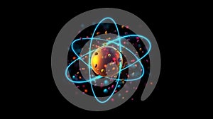 Atom close up background wallpaper for PowerPoint and presentations ai generated
