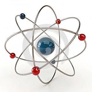Atom 3D Icon isolated on white background