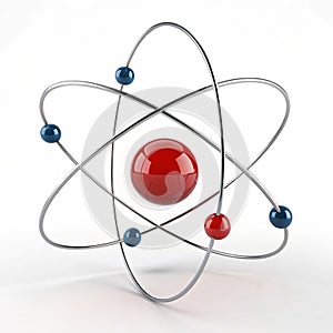 Atom 3D Icon isolated on white background