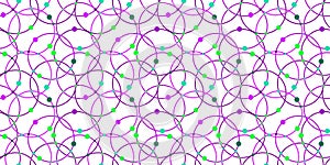 Atom Dots in Circles Seamless Pattern