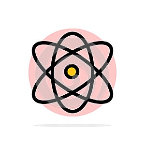 Atom, Education, Physics, Science Abstract Circle Background Flat color Icon