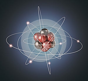 Atom. Elementary particle. 3D Background