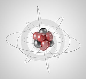 Atom. Elementary particle 3D. Nuclear physics