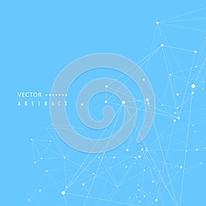 Atom geometric structure. Abstract polygonal with connecting dots and lines. Global connect element. Data concept vector