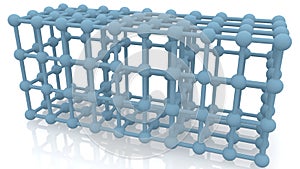 Atom grid in light blue on white