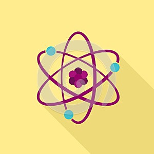 Atom icon, flat style