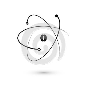 Atom icon. Nucleus and electrons. Vector illustration isolated on white background photo