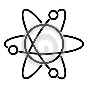 Atom icon with orbits the nucleus and electrons rotating illustration