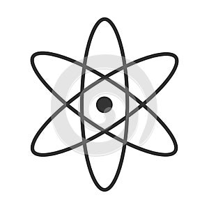Atom icon. Physics scientific element model vector.Sciense simbol photo