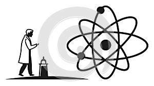 Atom Icon, Science, Technology, and Innovation Symbol, vector design Generative AI