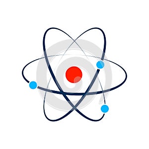 Atom icon vector, atom symbols on white background.