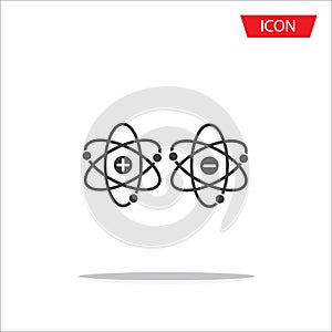 Atom icon vector isolated on white background.