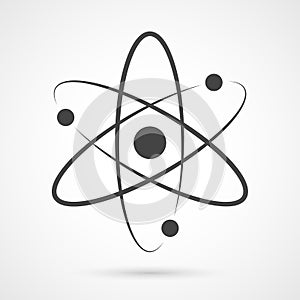 Atom icon.Concept of technological design of elementary particle photo