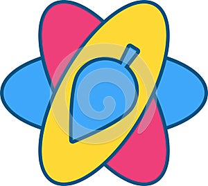 Atom Icon Vector Sign, Atomic Orbitals Symbol