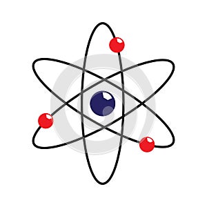 Atom icon vector   atom symbols silhouette on white background