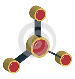 Atom Isolated Vector Icon Editable