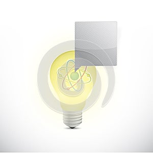 Atom light bulb illustration design