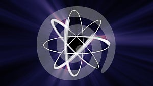Atom model 3d illustration render