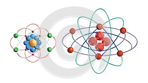 Atom Model with Electrons Scientific Physics Graphic, vector design Generative AI