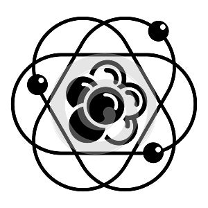 Atom molecule icon, simple style